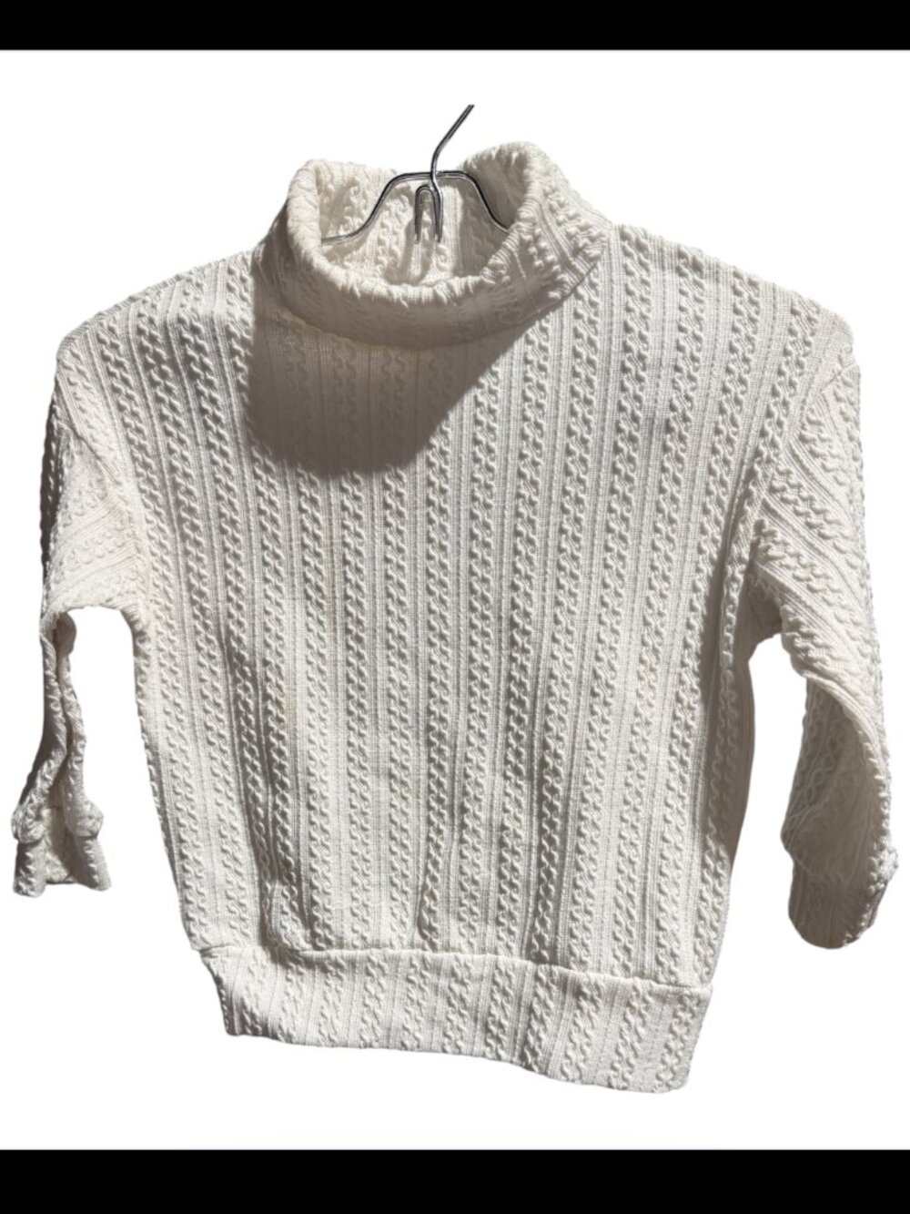 Shein Toddler Size 110 (5T?) Cowl Neck Knit White Sweater